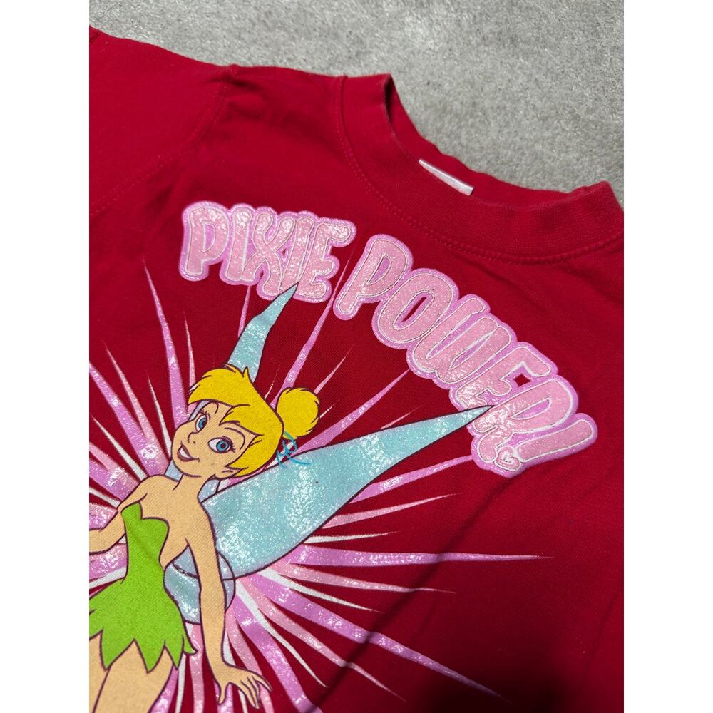 Vintage Disney Princess 2T Red T Shirt Girls Tinker Bell Pixie Power - Picture 5 of 6
